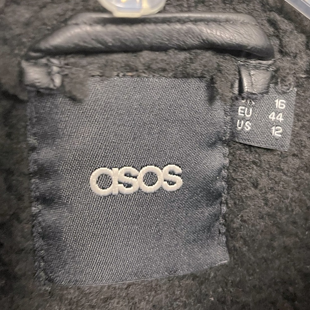 ASOS Leather look washed biker coat